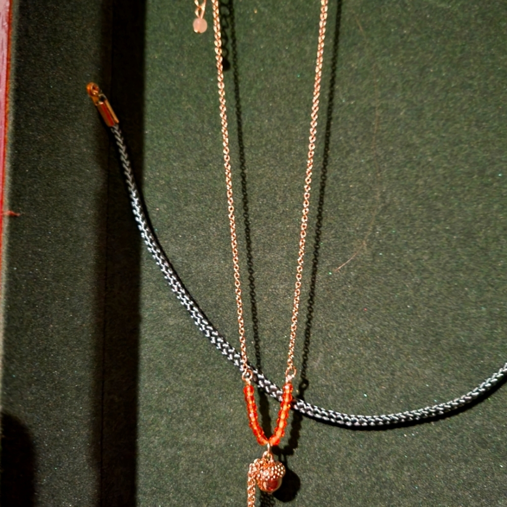 Acorn necklace gold color, Avon